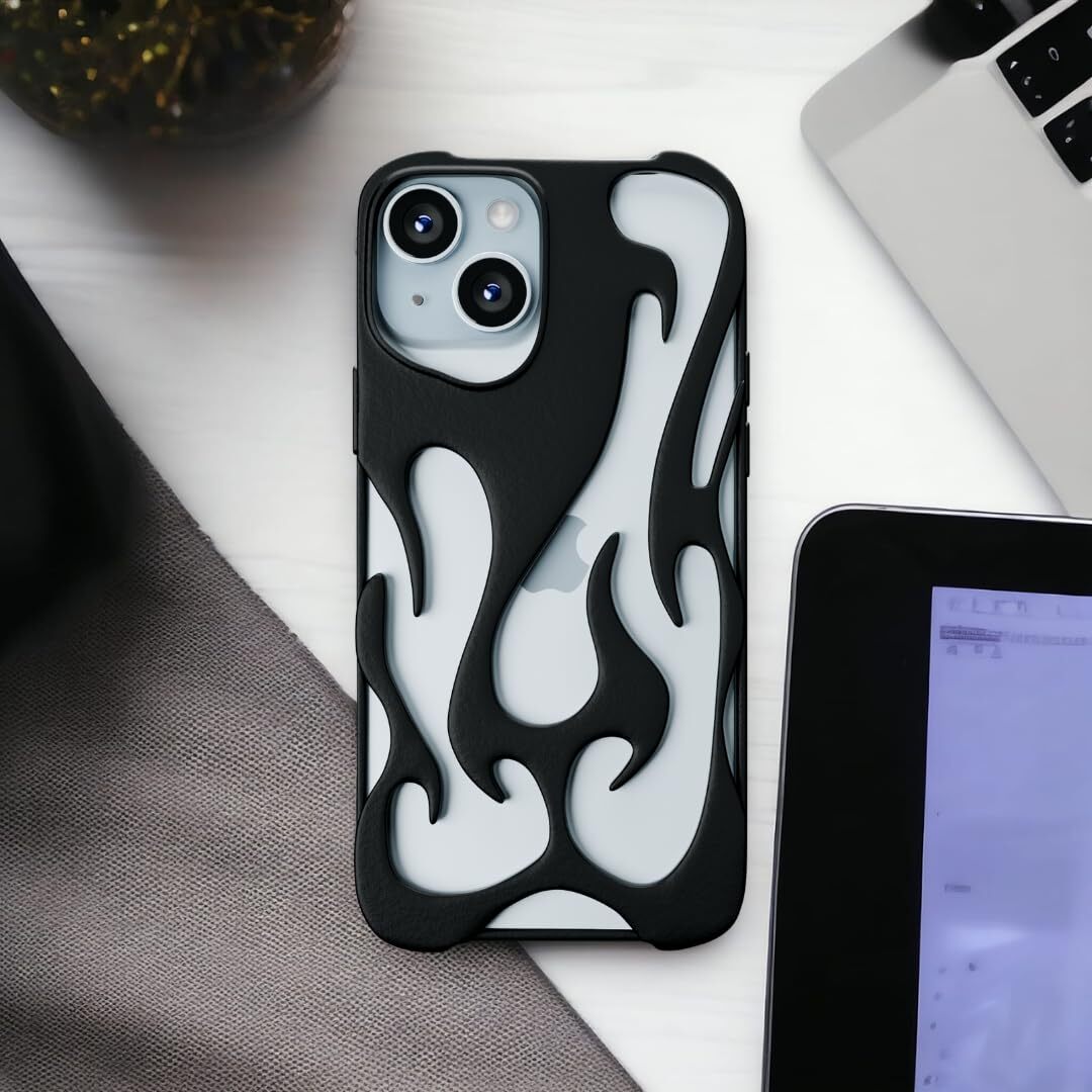 Flame Flexible Black Case iphone - Black