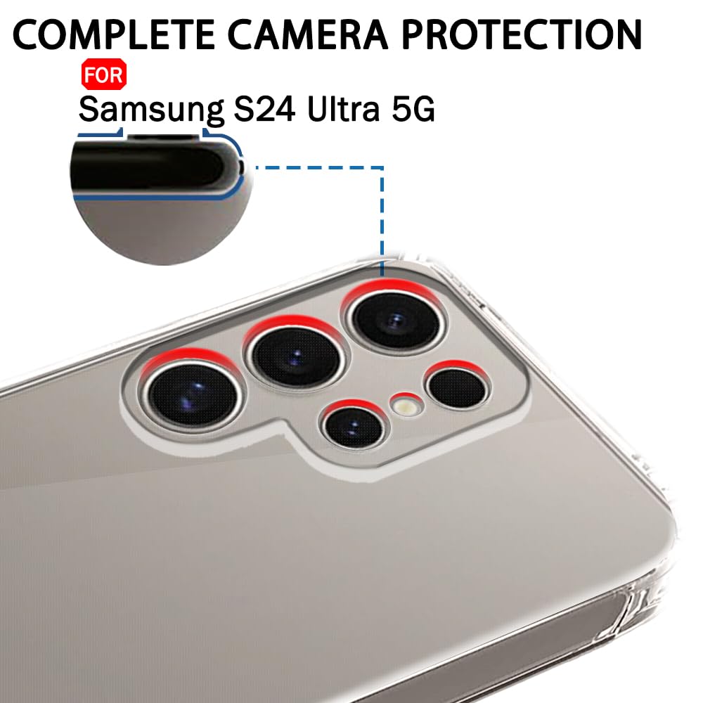 Qlez Shockproof Soft Transparent Toto Back Cover For Samsung Galaxy S24 Ultra (Transparent)