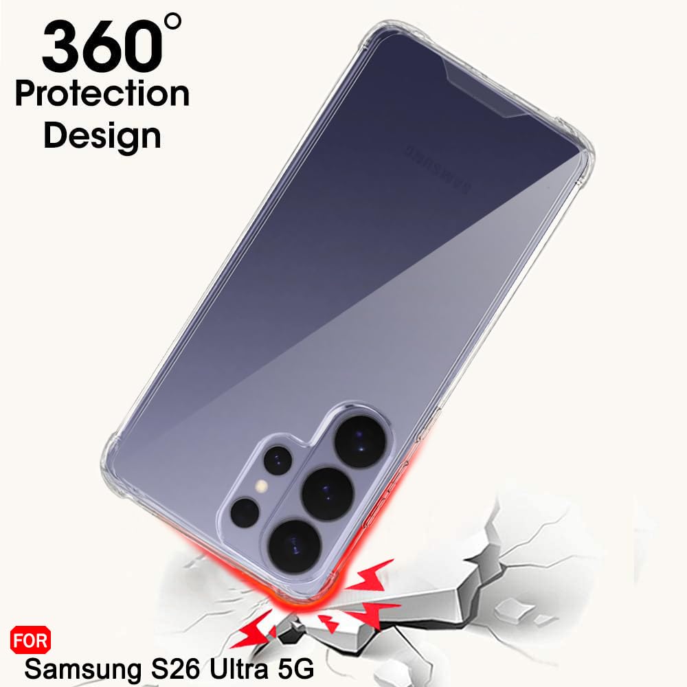 Transparent Silicon Back Cover Case for Samsung Galaxy S26 Ultra 5G
