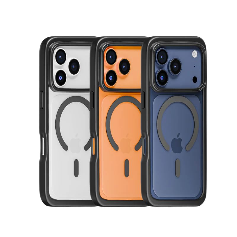 iPhone 17 Pro (Compatible with MagSafe) Non Yellow Military-Grade Drop Protection Back Cover - Black
