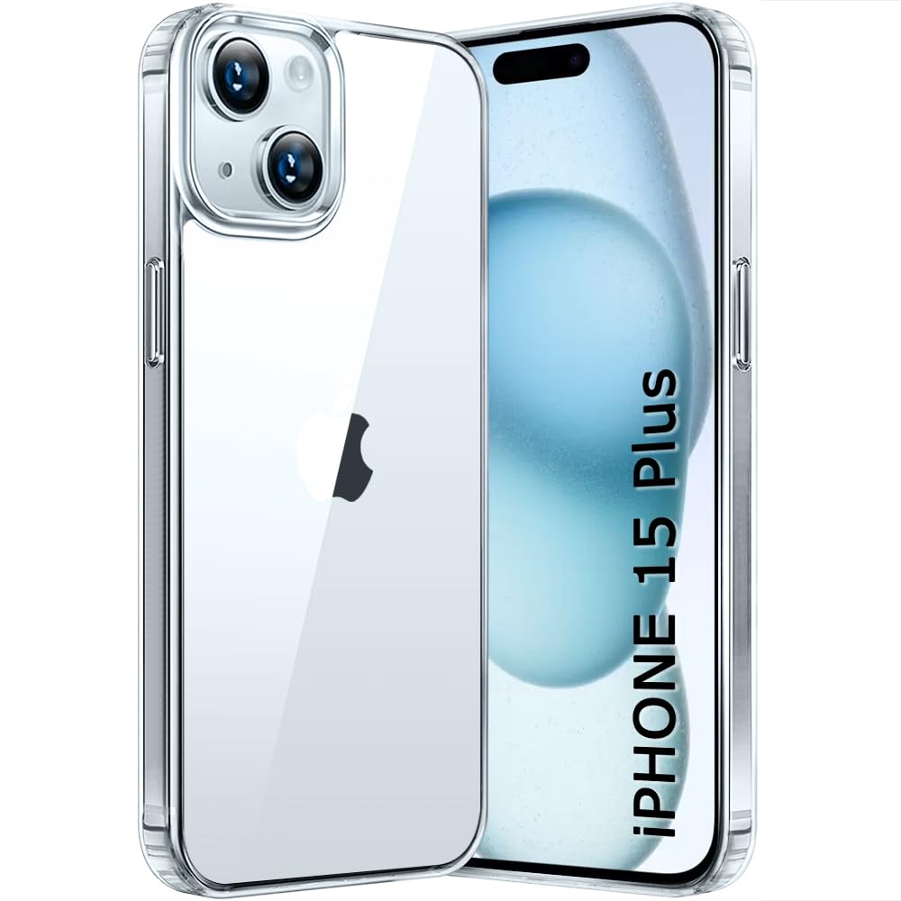 SonaNova Shockproof Soft Transparent Toto Back Cover For Apple I Phone 15 Plus (Transparent)
