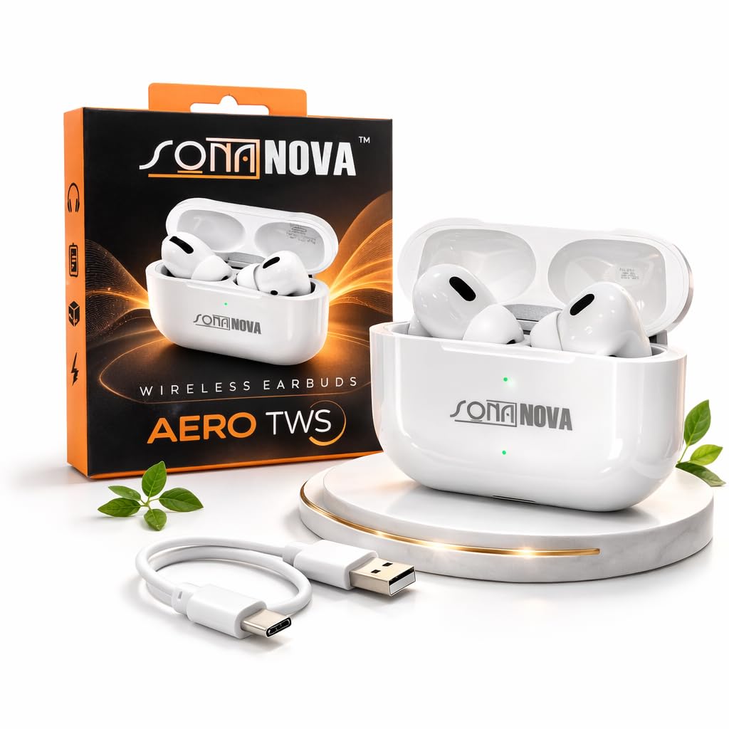Aero TWS Wireless Earbuds, Bluetooth 5.3, 25H Playtime, Fast Charging