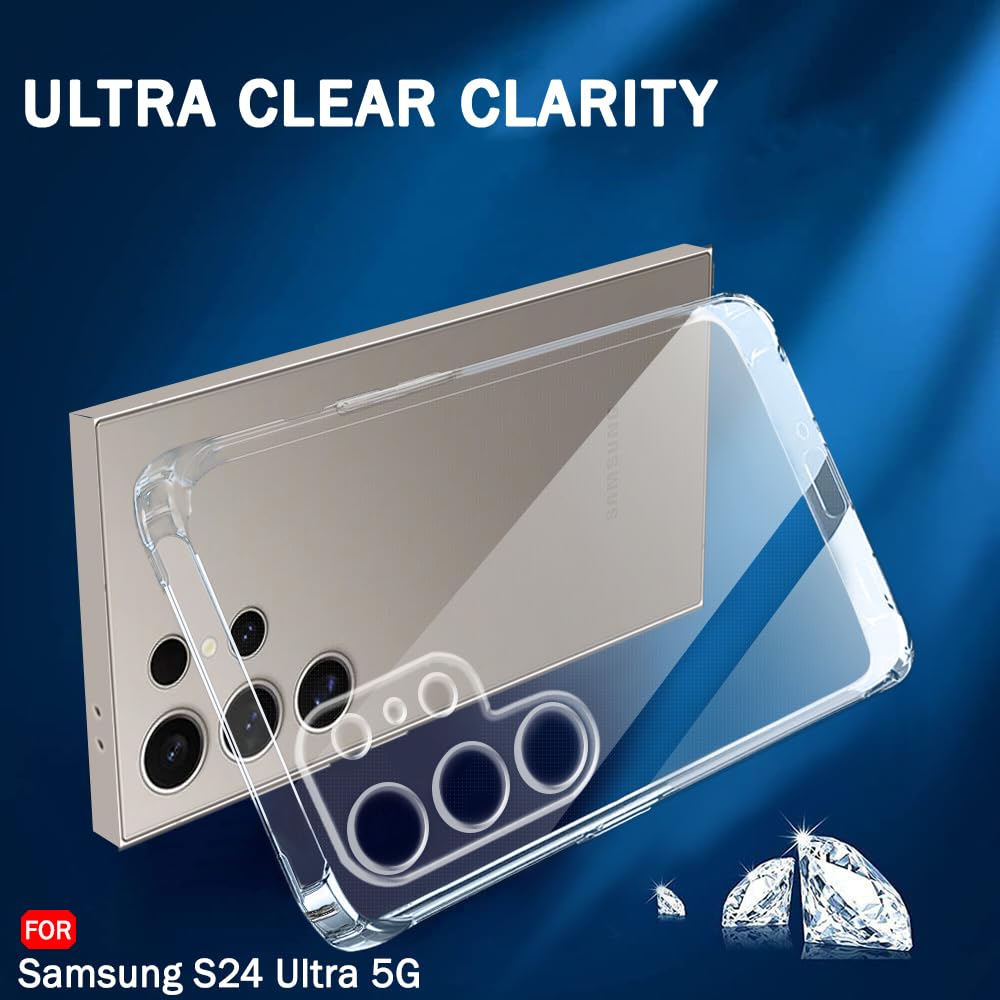 Qlez Shockproof Soft Transparent Toto Back Cover For Samsung Galaxy S24 Ultra (Transparent)