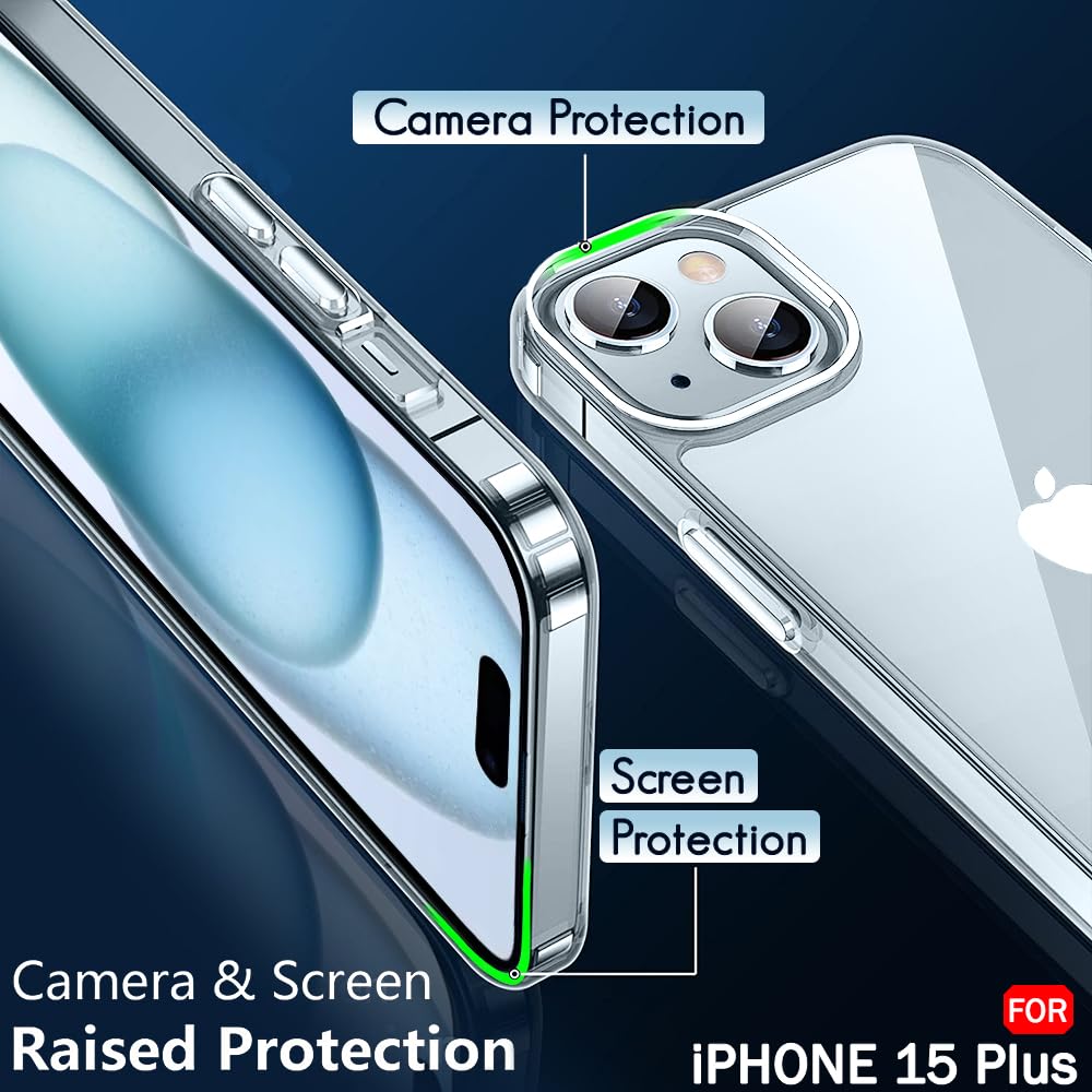 SonaNova Shockproof Soft Transparent Toto Back Cover For Apple I Phone 15 Plus (Transparent)