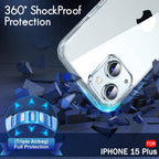 SonaNova Shockproof Soft Transparent Toto Back Cover For Apple I Phone 15 Plus (Transparent)