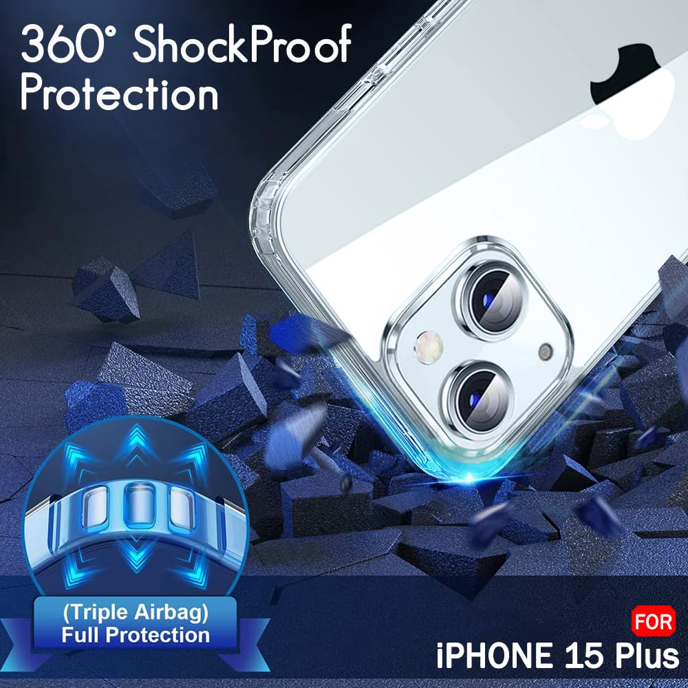 SonaNova Shockproof Soft Transparent Toto Back Cover For Apple I Phone 15 Plus (Transparent)