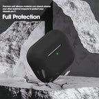 Sounce Silicone Case cover for AirPods Pro 2nd Gen 2022 Shock-Absorbing With Keychain | Black