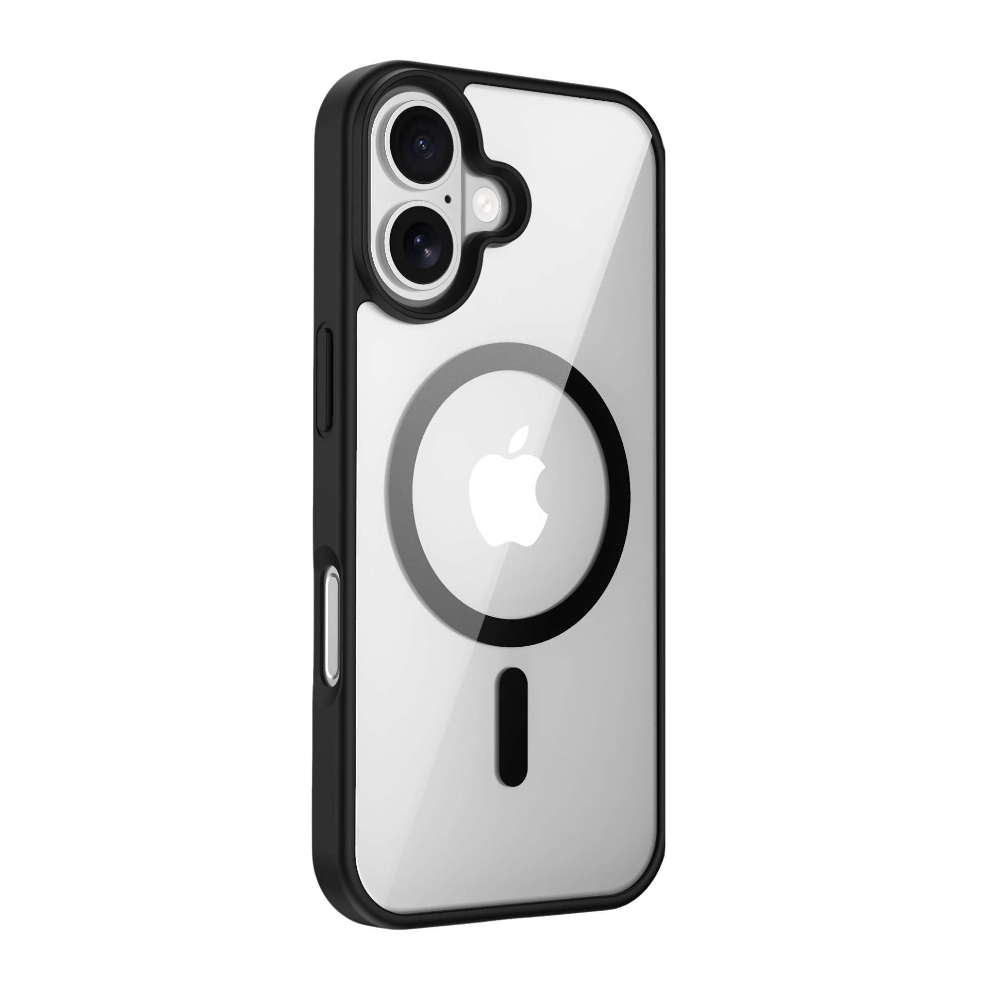 MagSafe Compatible iPhone 16 Case, Transparent & Slim Design, Shockproof, Durable, Anti-Scratch, Black Border