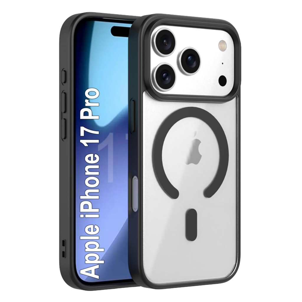 MagSafe Compatible iPhone 17 Pro Case, Clear Design with Black Border