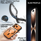 MagSafe Compatible iPhone 17 Pro Max Case, Orange Design with Black Border