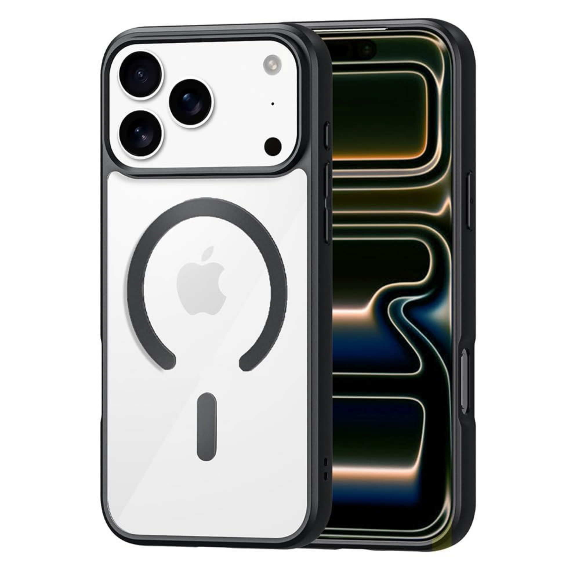 MagSafe Compatible iPhone 17 Pro Case, Clear Design with Black Border