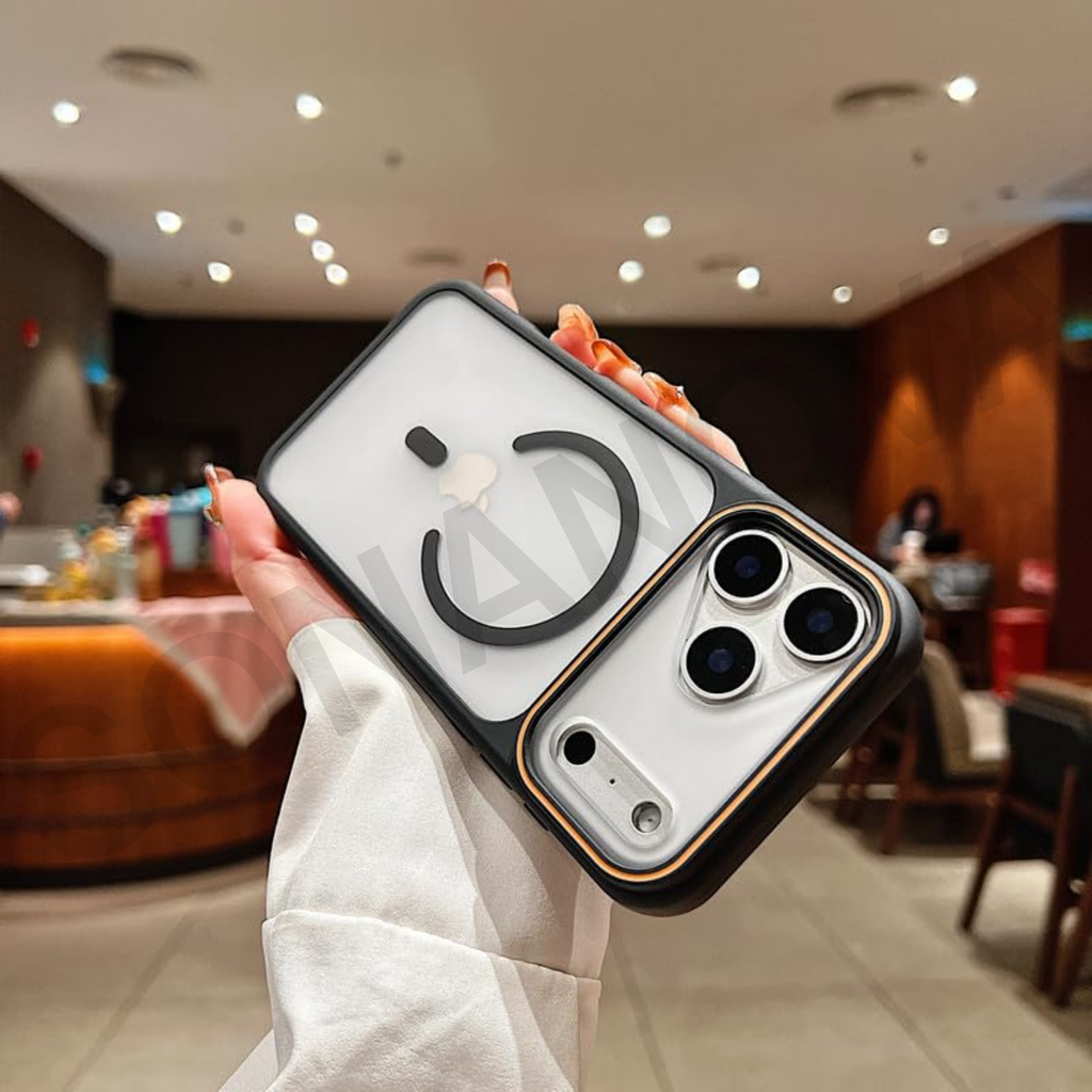 MagSafe Compatible iPhone 17 Pro Case, Clear Design with Black Border