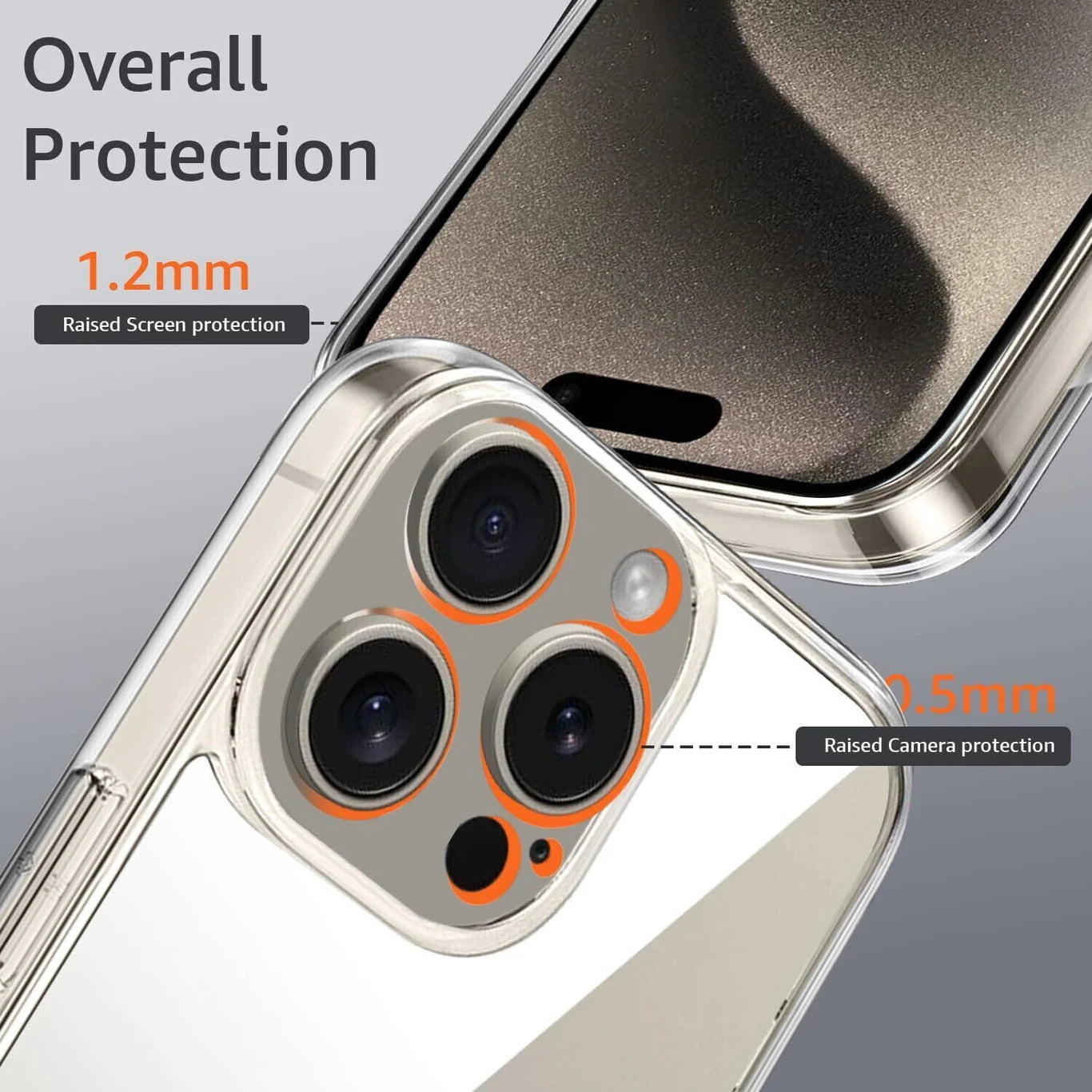 Qlez Shockproof Soft Transparent Toto Back Cover For iPhone 15 Pro - Transparent