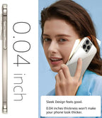 Qlez Shockproof Soft Transparent Toto Back Cover For iPhone 15 Pro - Transparent